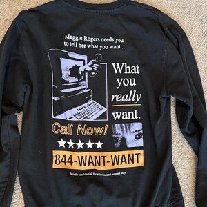 Maggie Rogers M Black Want Want Sweatshirt